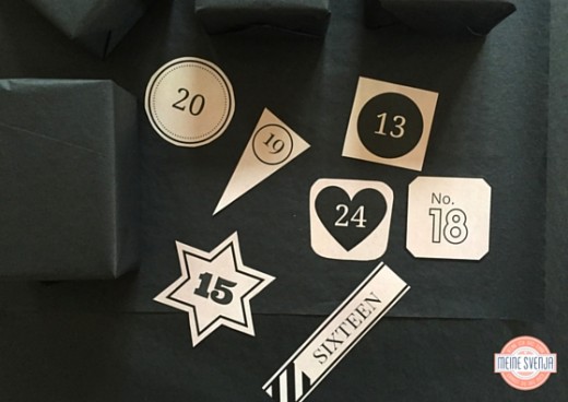 Adventskalender Zahlen zum Ausdrucken Handlettering beige und Black Boxes www.meinesvenja.de