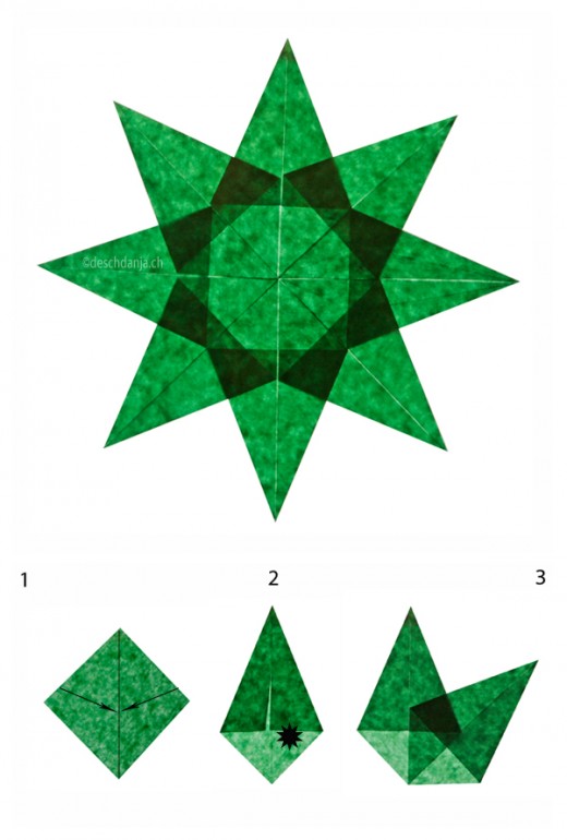 Sterne_falten-Anleitung_Weihnachtssterne-in-dunkelgrün