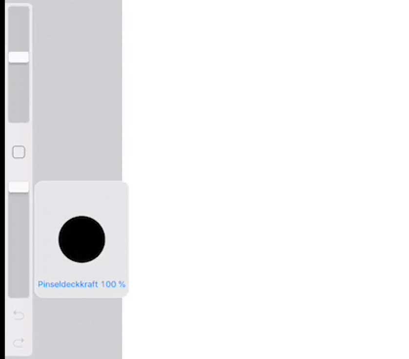Procreate Einstellungen Pinseldeckkraft